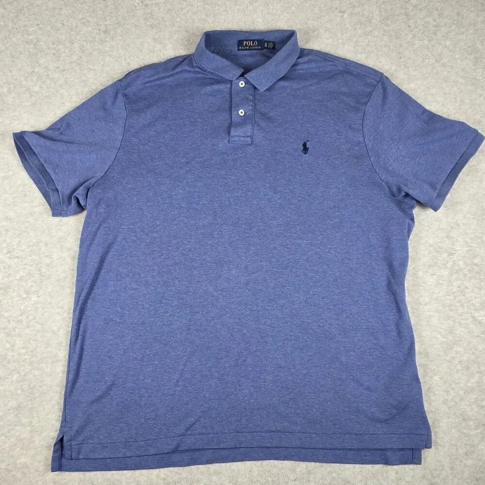 Polo Ralph Lauren Men's Polo Shirt XL Blue Heather Pony Logo Preppy Golf Men